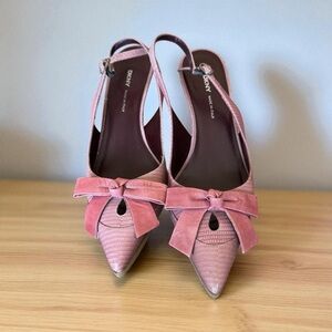 DKNY Blush Slingback Heels with Bow Size 7